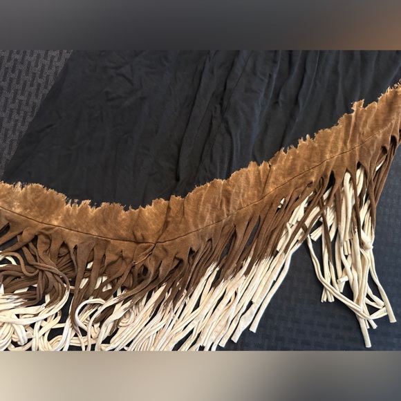 T Party Cowboy Fringe Black Skirt Size S - Picture 2 of 3